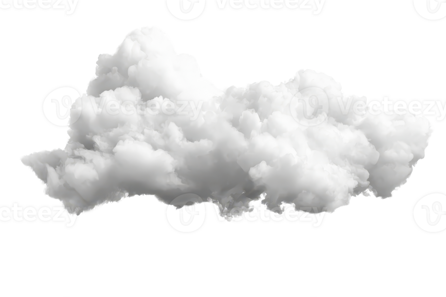 A fluffy white cloud, billowy and soft, floating in a clear space. png