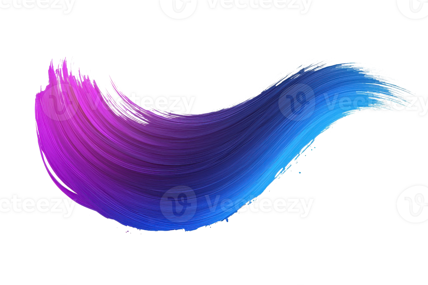 A vibrant, flowing brushstroke transitions from purple to blue, showcasing artistic flair and dynamic movement. png