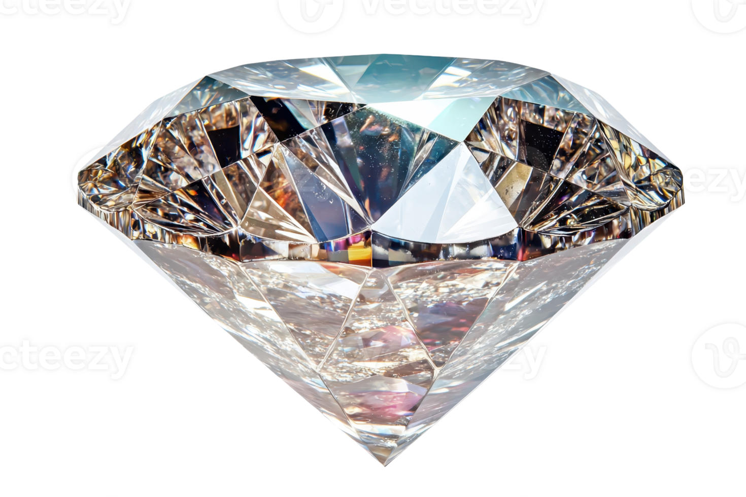 A stunning diamond with brilliant facets reflecting light, showcasing its clarity and cut. png