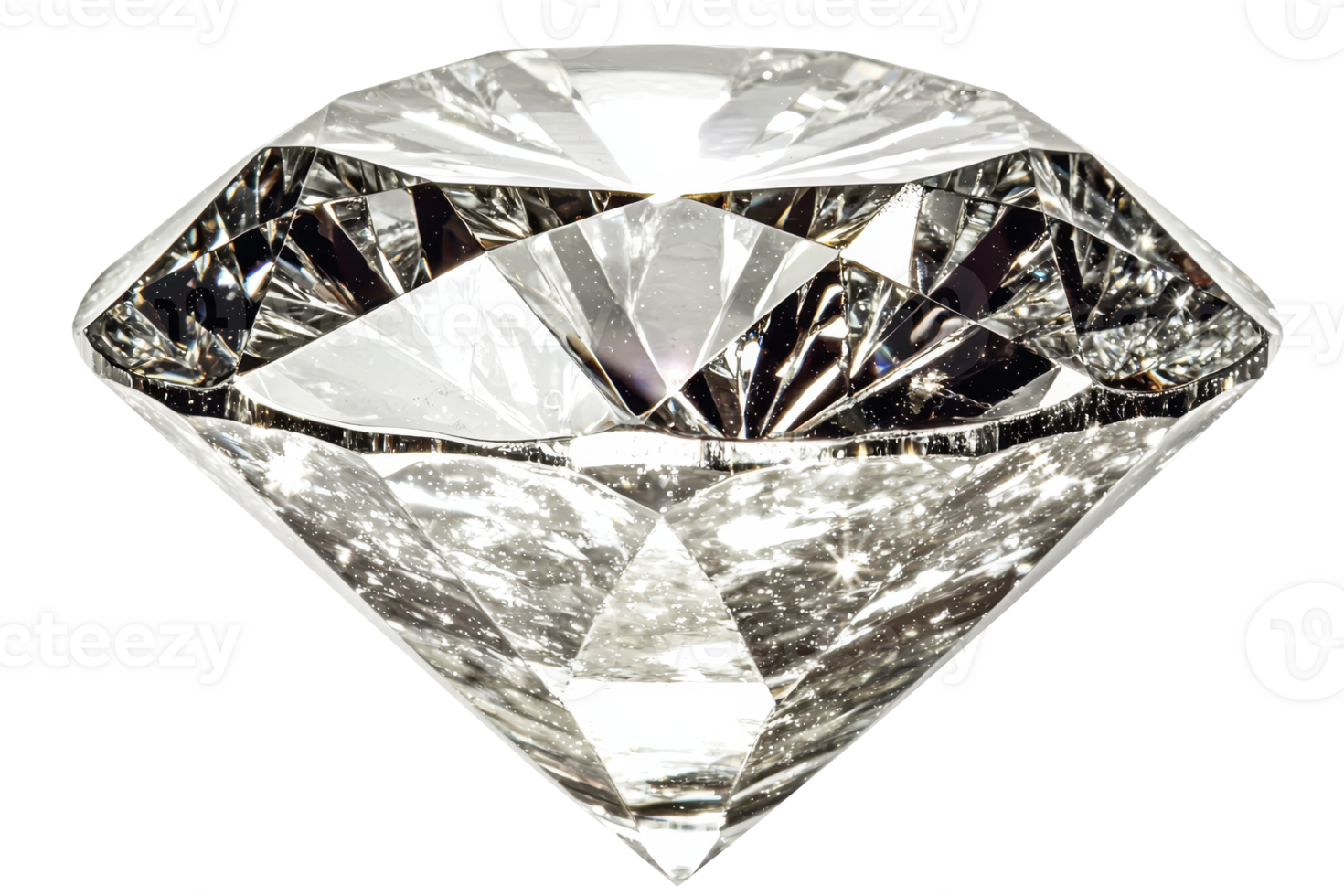 A sparkling diamond with a classic cut showcasing brilliant facets and a striking shine. png
