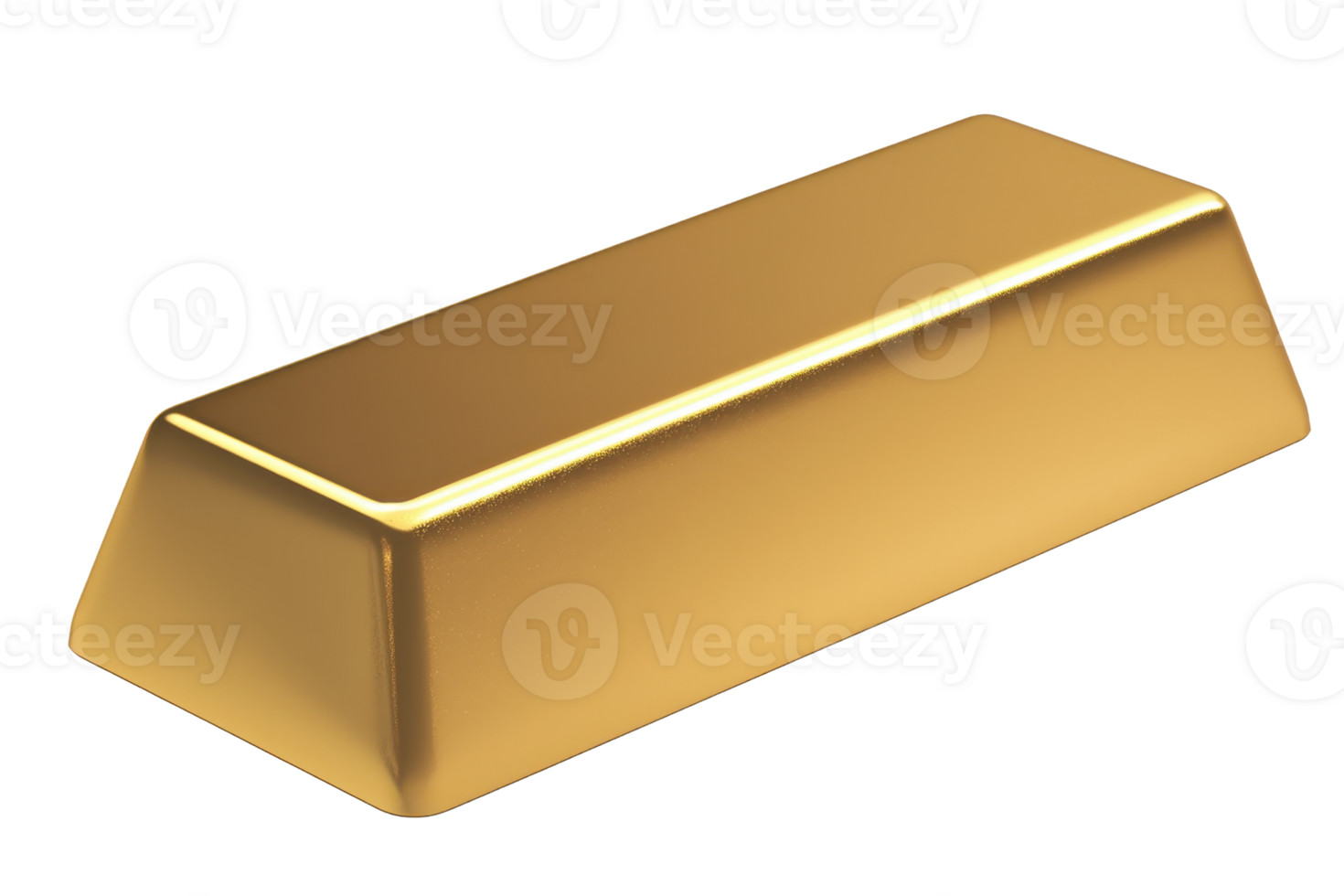 A shiny gold bar with a rectangular shape, featuring smooth surfaces and a polished finish. png