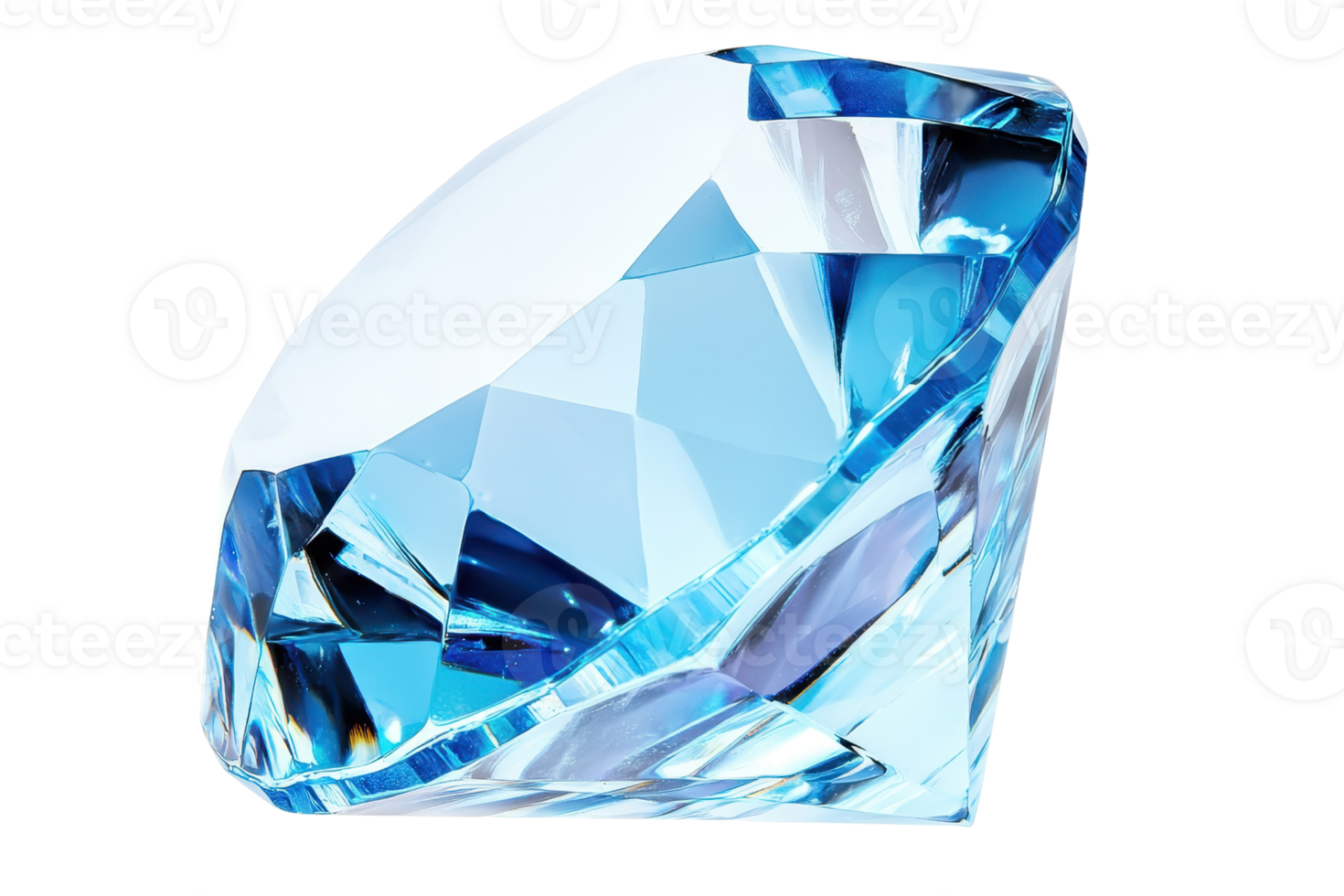 A sparkling blue gem cut into a diamond shape, showcasing brilliant facets that reflect light beautifully. png
