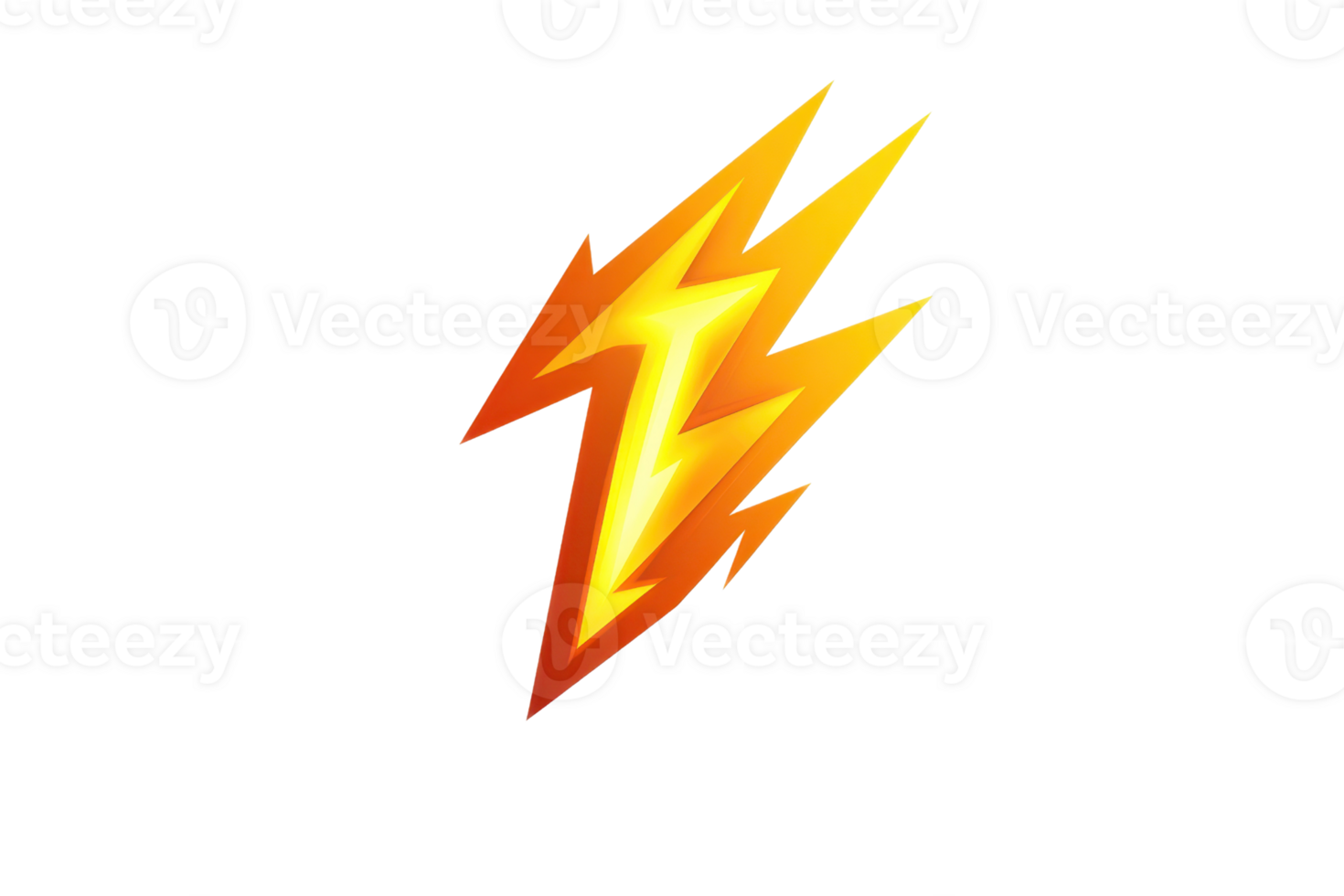 A vibrant yellow and orange lightning bolt icon symbolizing energy and power. png