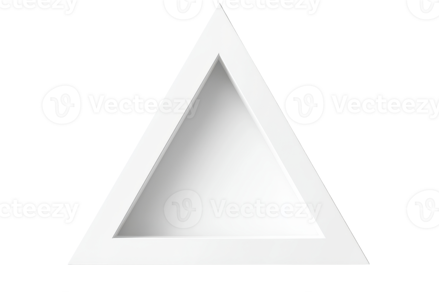 A simple, white triangular object with a hollow interior, showcasing a minimalist design. png