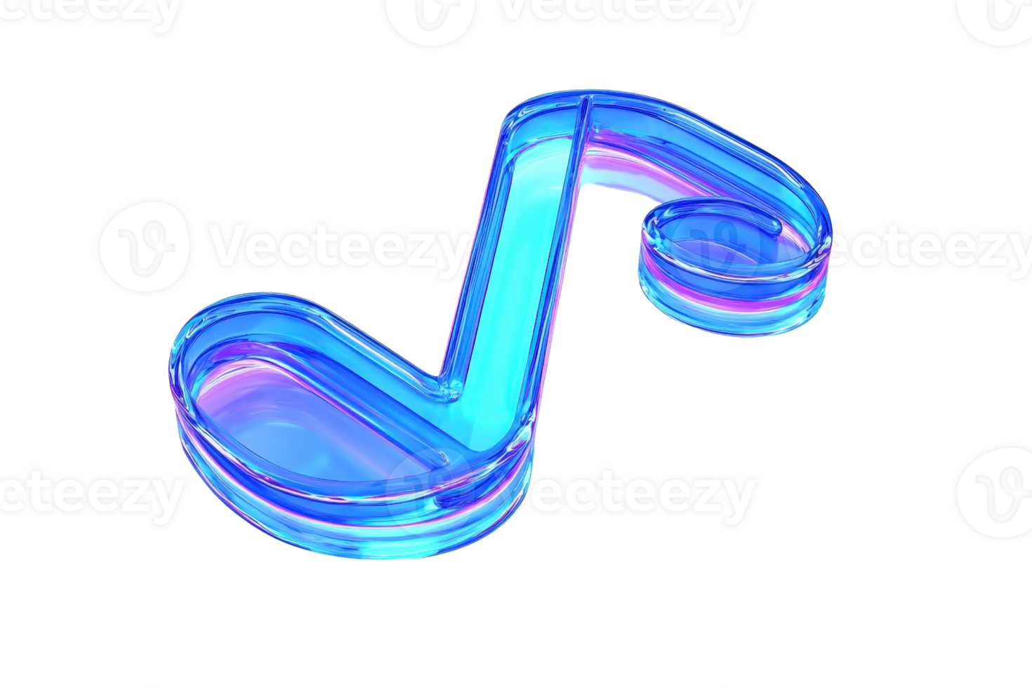 A vibrant, glowing musical note design featuring an intertwined shape with a colorful gradient. png