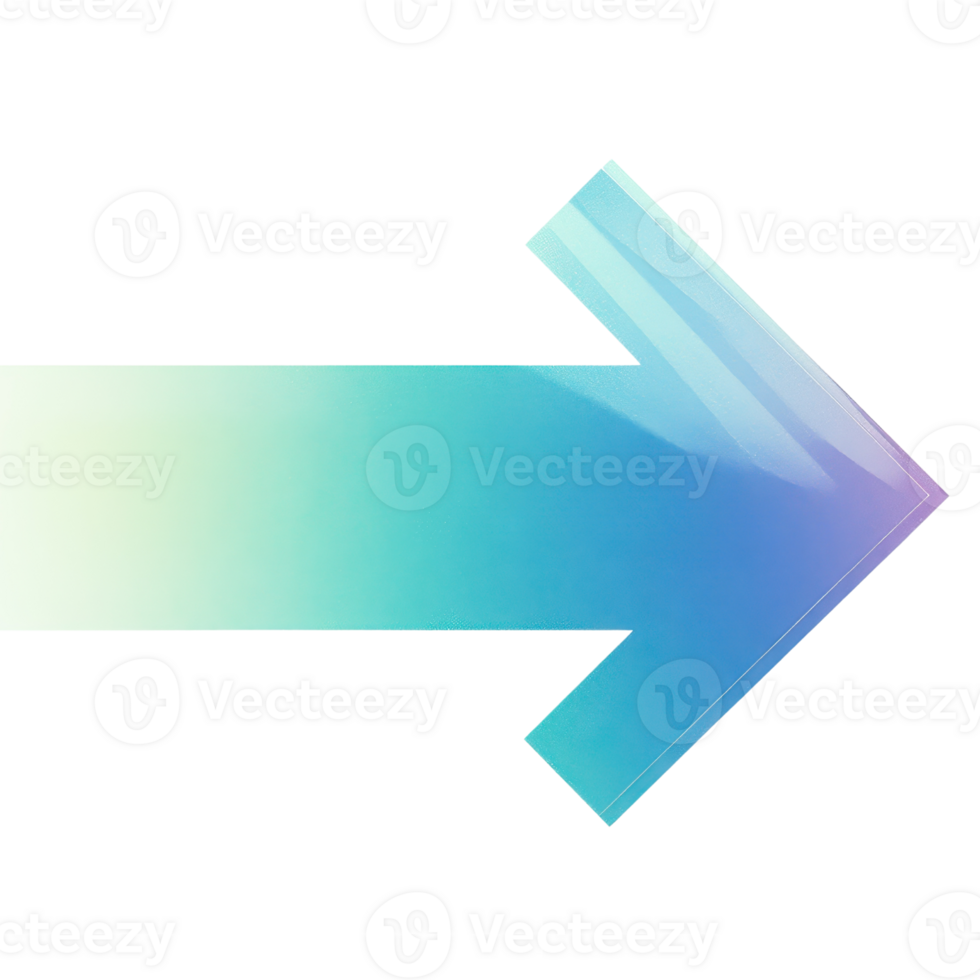 A stylized arrow pointing right, featuring a gradient color scheme that transitions from light to dark hues. png