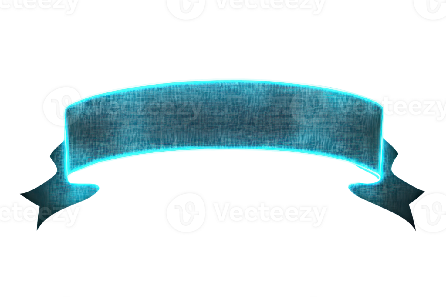 A glowing blue ribbon with curved edges, designed for text or decoration. png