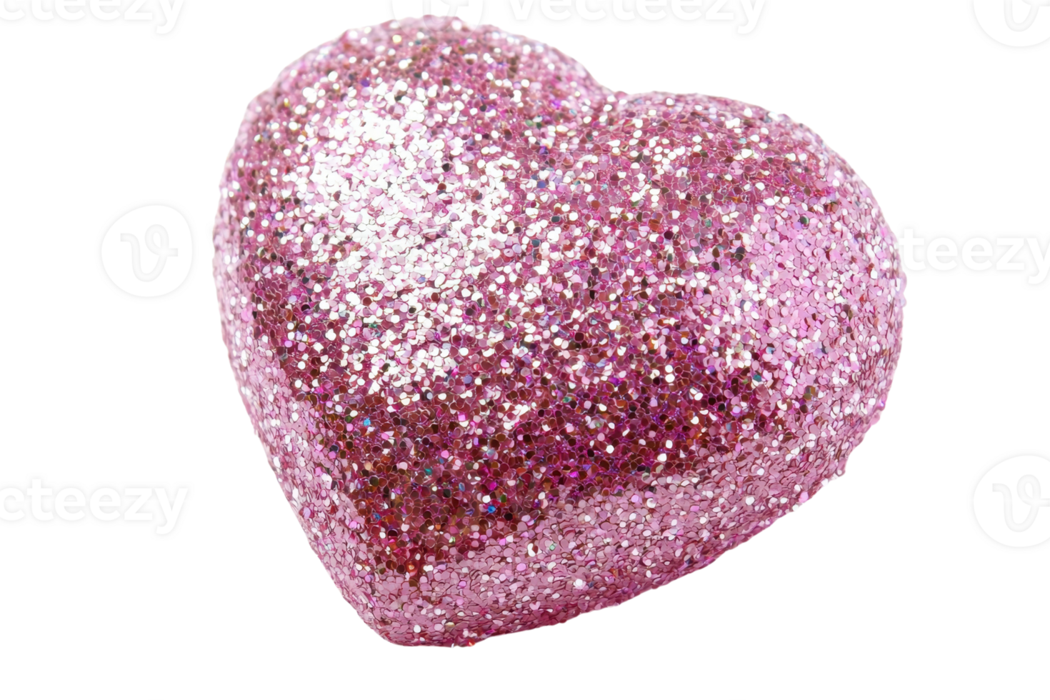 A shimmering pink glitter heart, radiating sparkle and charm, ideal for decoration or gifts. png