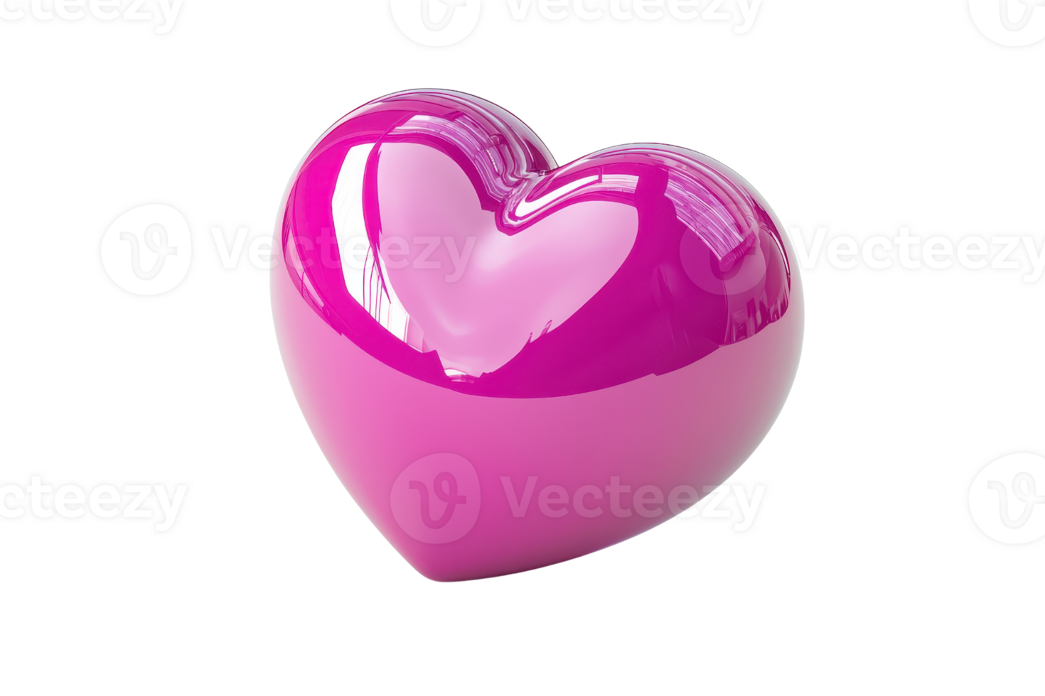 A glossy pink heart shape with a smooth surface, symbolizing love and affection. png