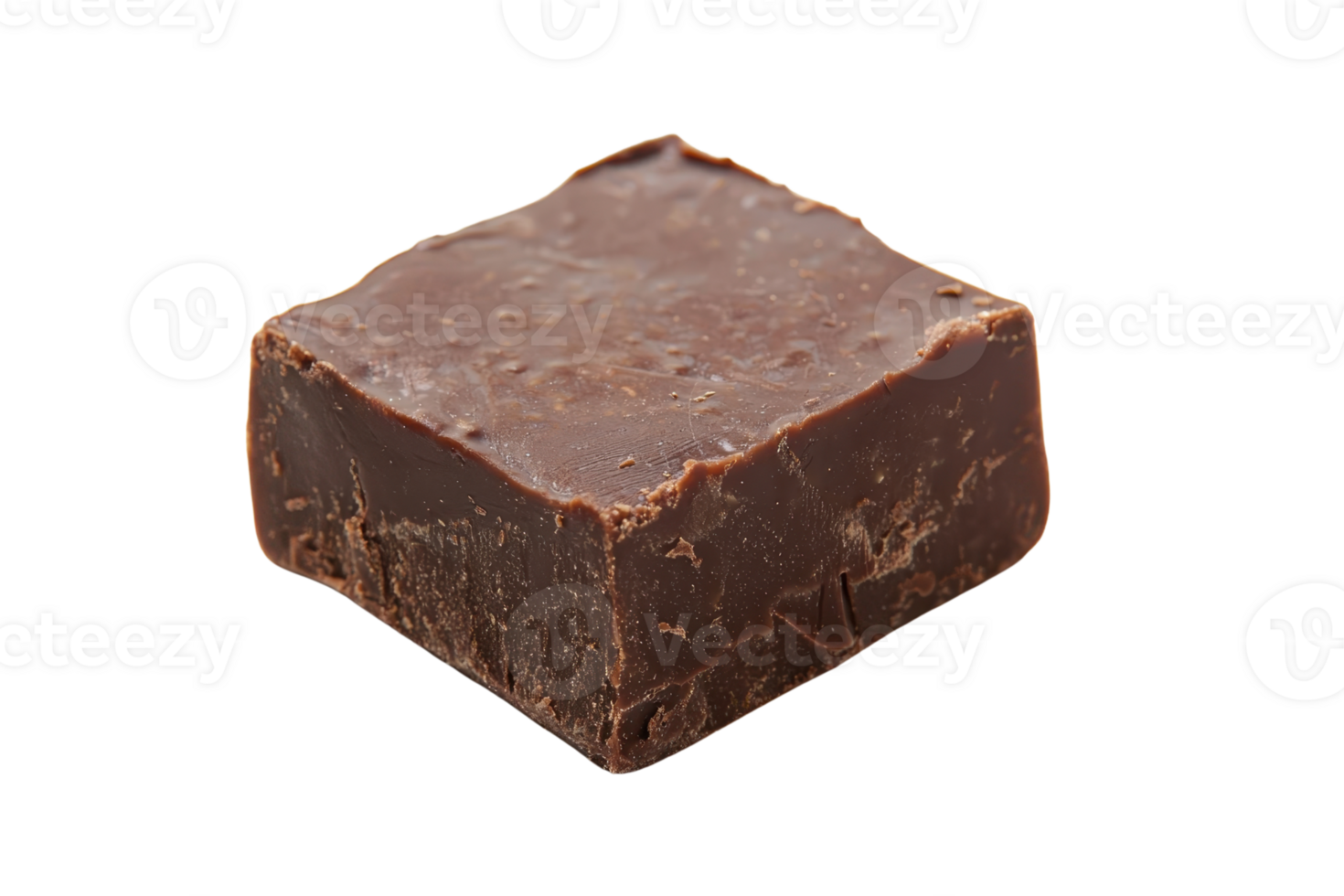 A rich, dark chocolate square with a slightly textured surface, showcasing its smooth, creamy consistency. png