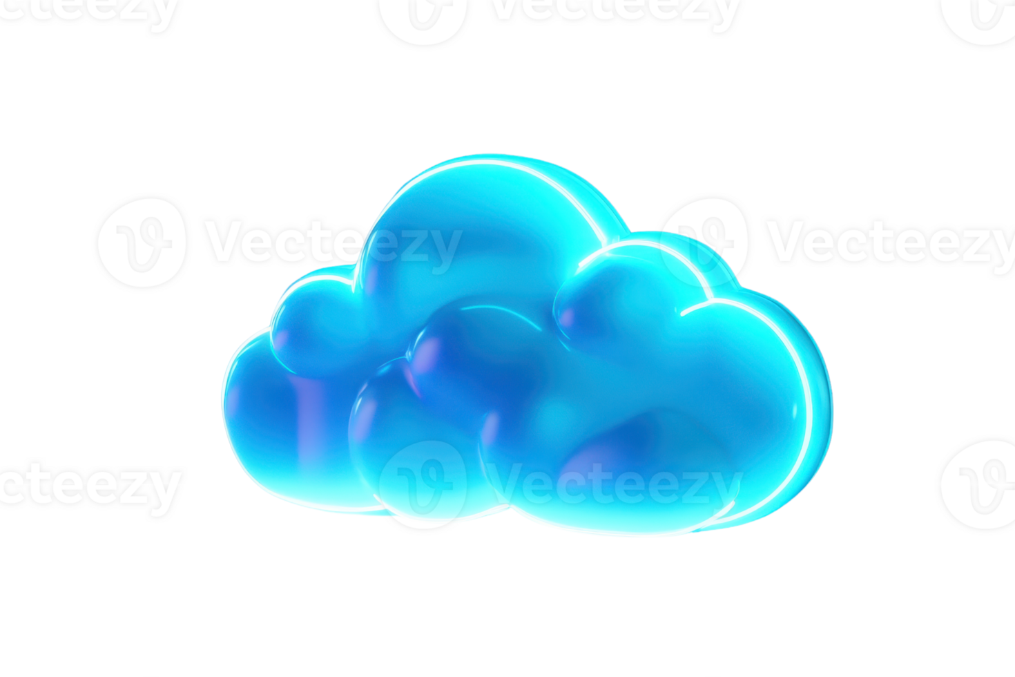 A glowing blue cloud with a smooth, rounded shape, exuding a soft, luminous quality. png