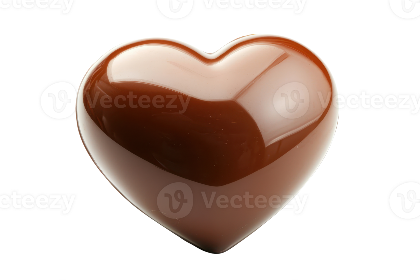 A glossy chocolate heart shape, rich in color and smooth in texture, symbolizing affection and indulgence. png