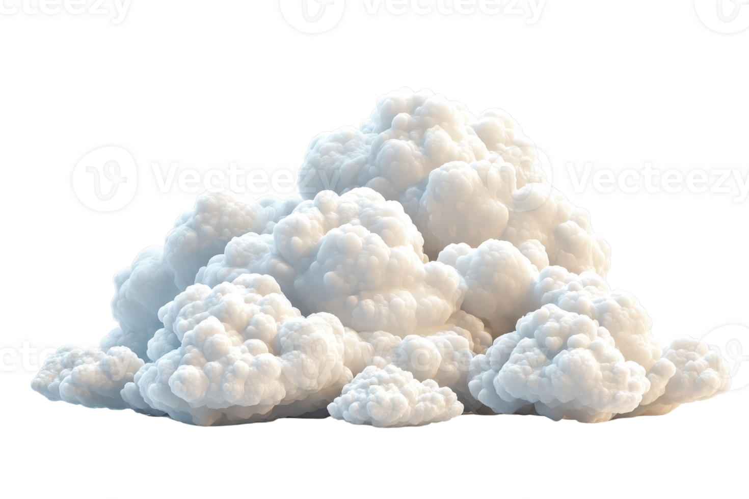A dense cluster of fluffy, white clouds with a soft, billowy texture resembling cotton. png