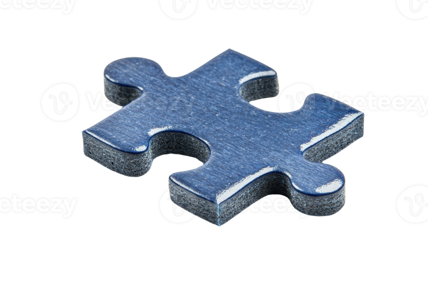 A metallic puzzle piece with a smooth surface and rounded edges, showcasing its interlocking design. png
