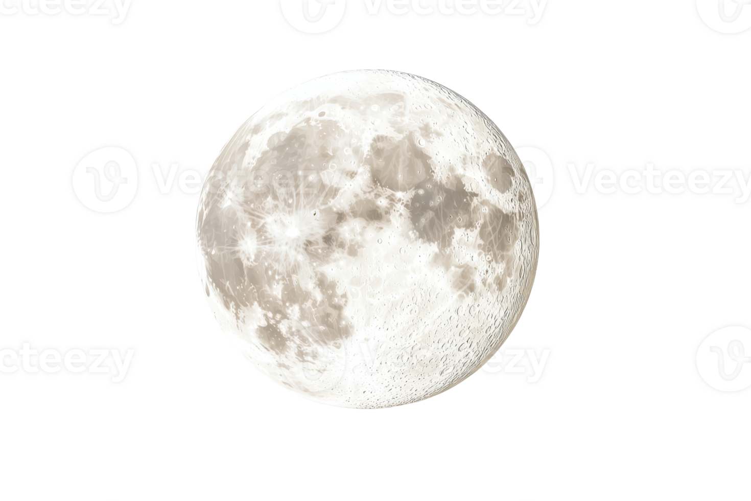 A bright, full moon showcasing its detailed surface features, casting a soft glow in the darkness. png