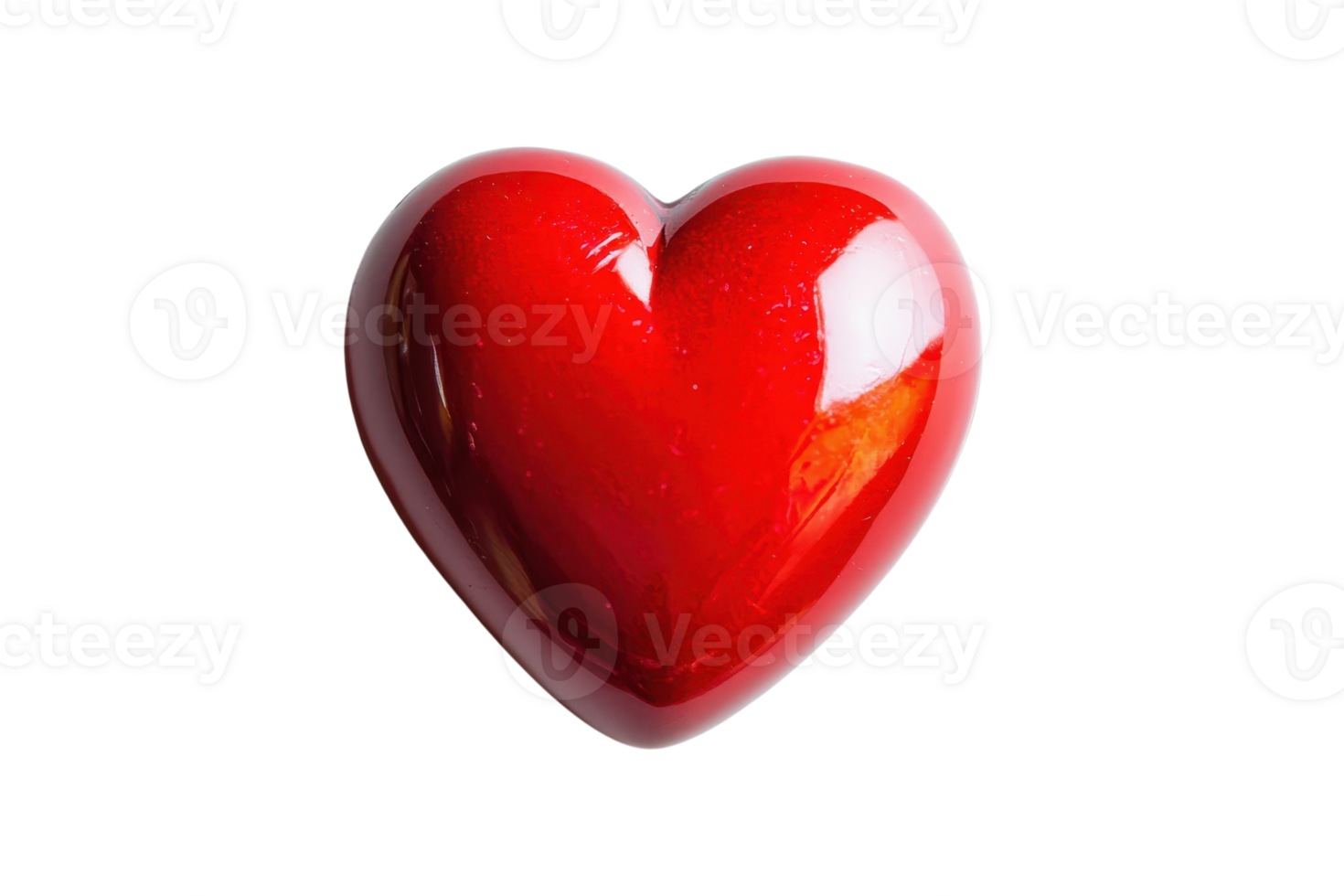 A glossy red heart shape symbolizing love and affection. png
