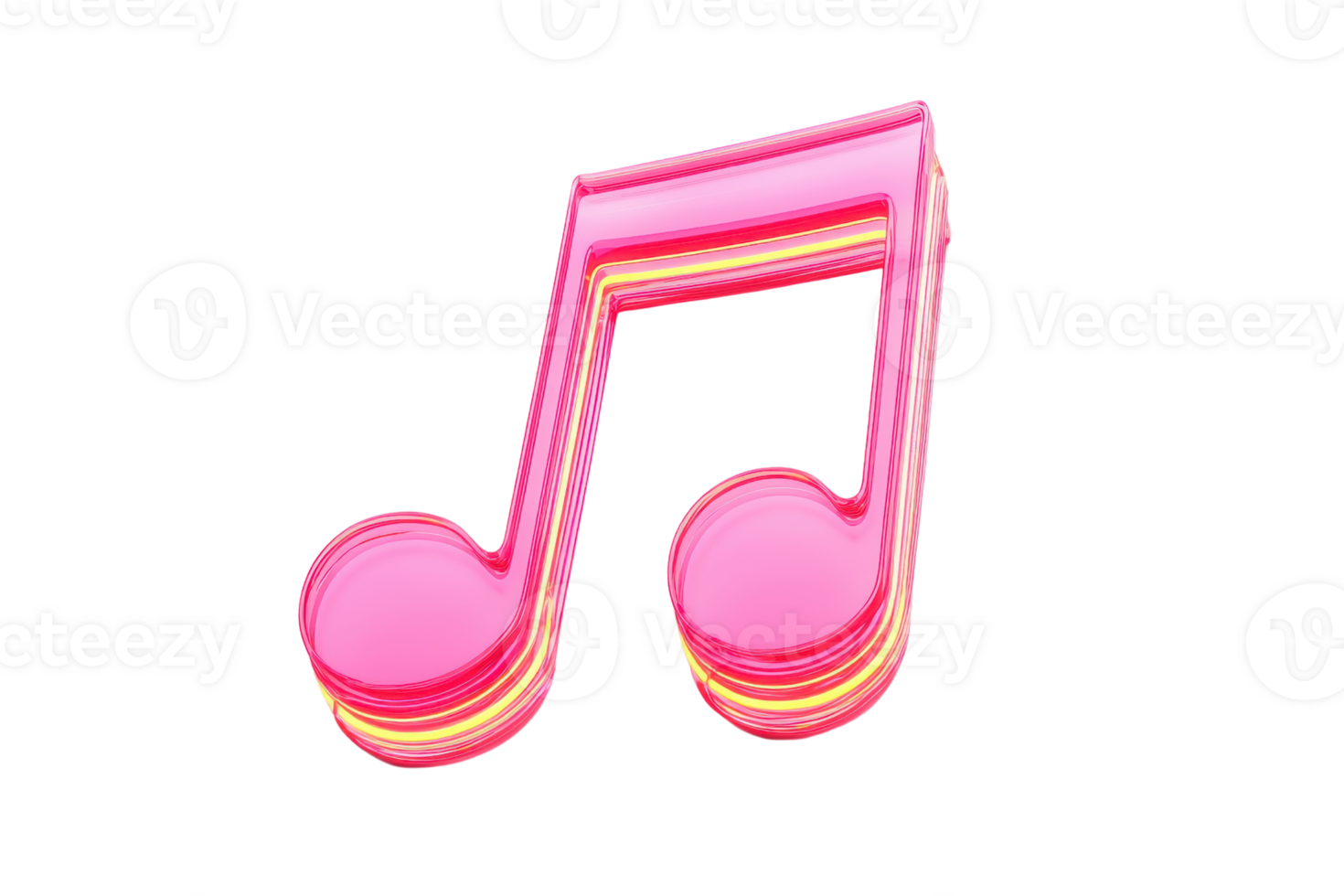 A vibrant pink musical note symbol, representing music and creativity. png