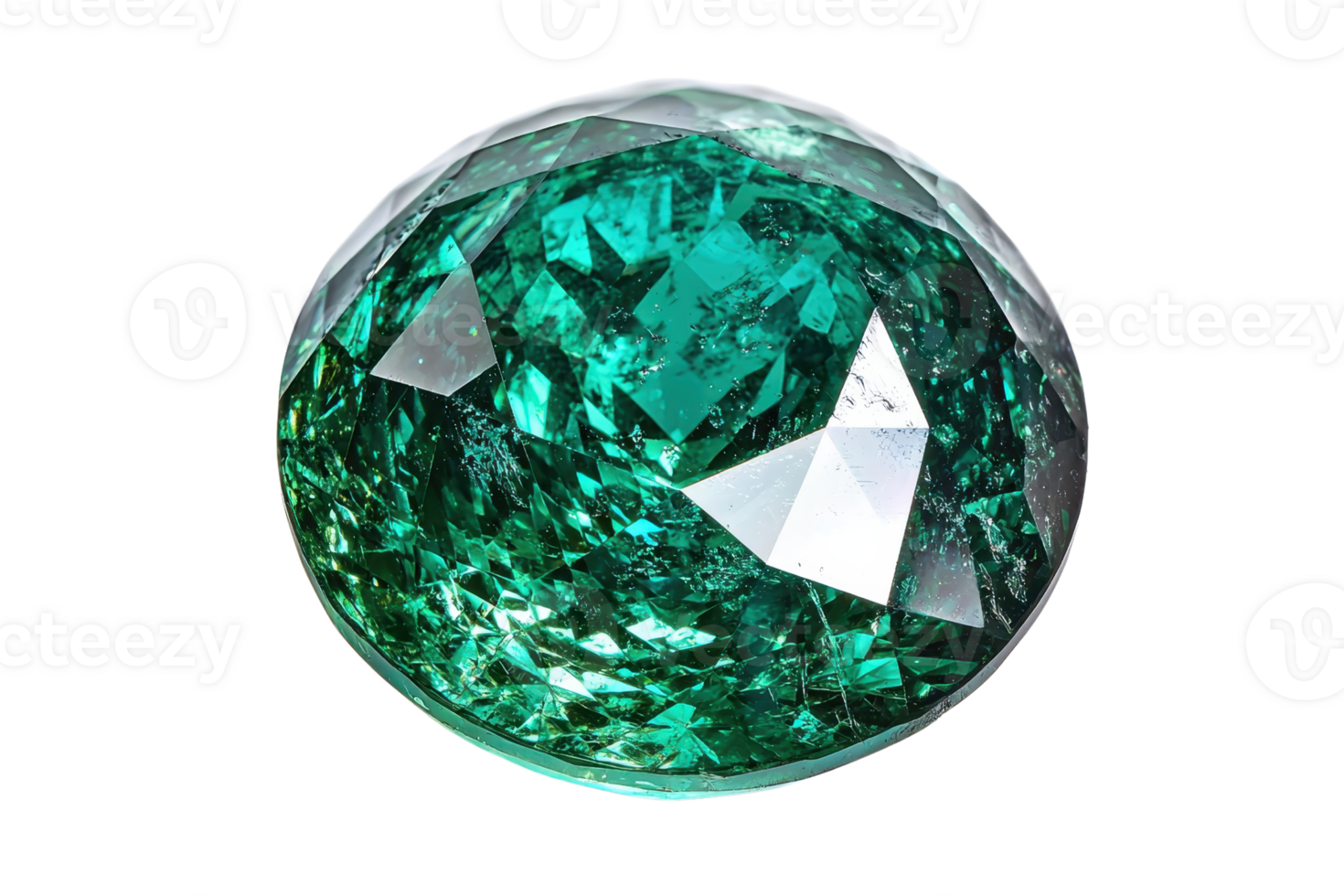 A large, brilliant green gemstone with multifaceted surfaces reflecting light. png
