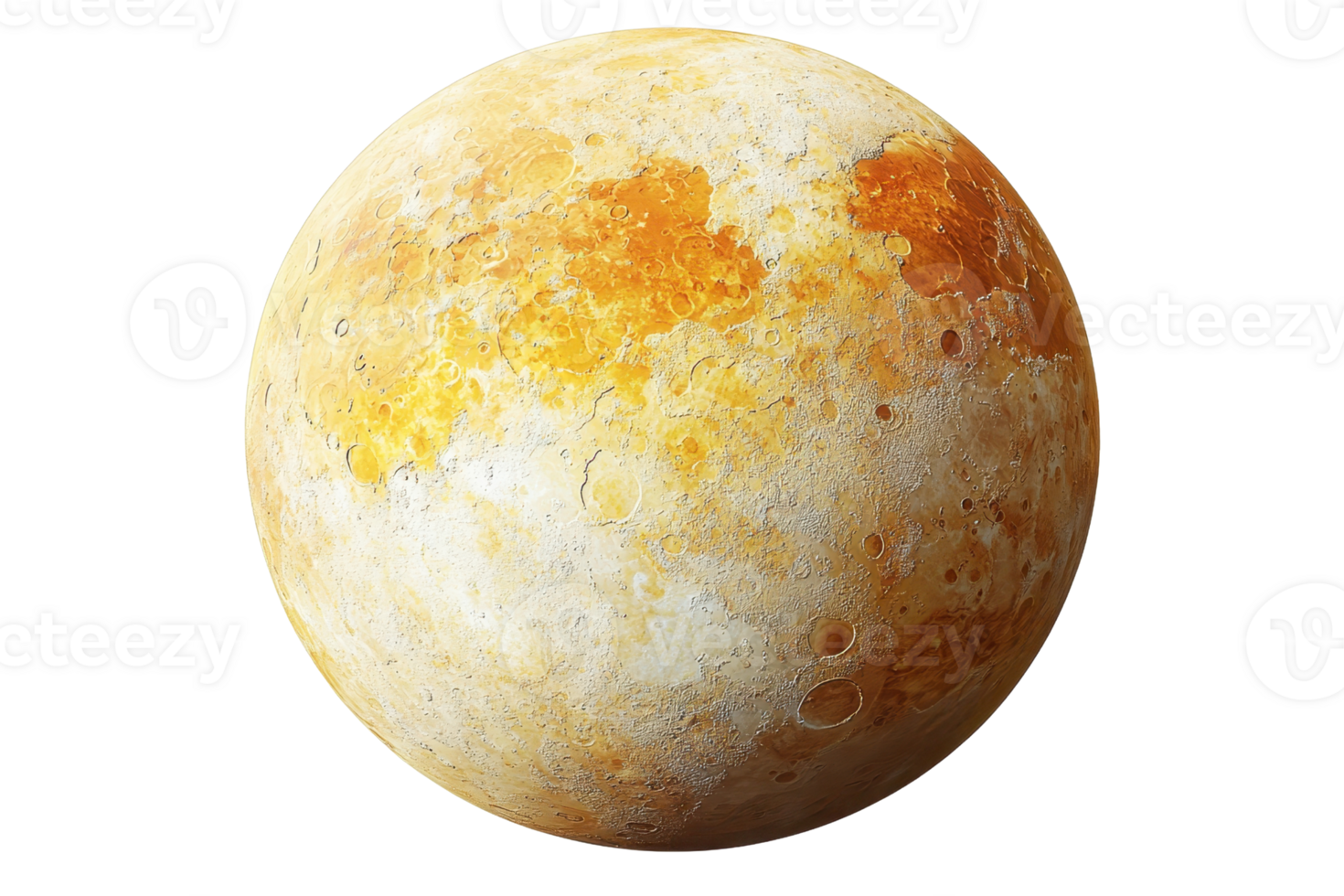 A textured celestial body with a yellowish surface, resembling a planet. png