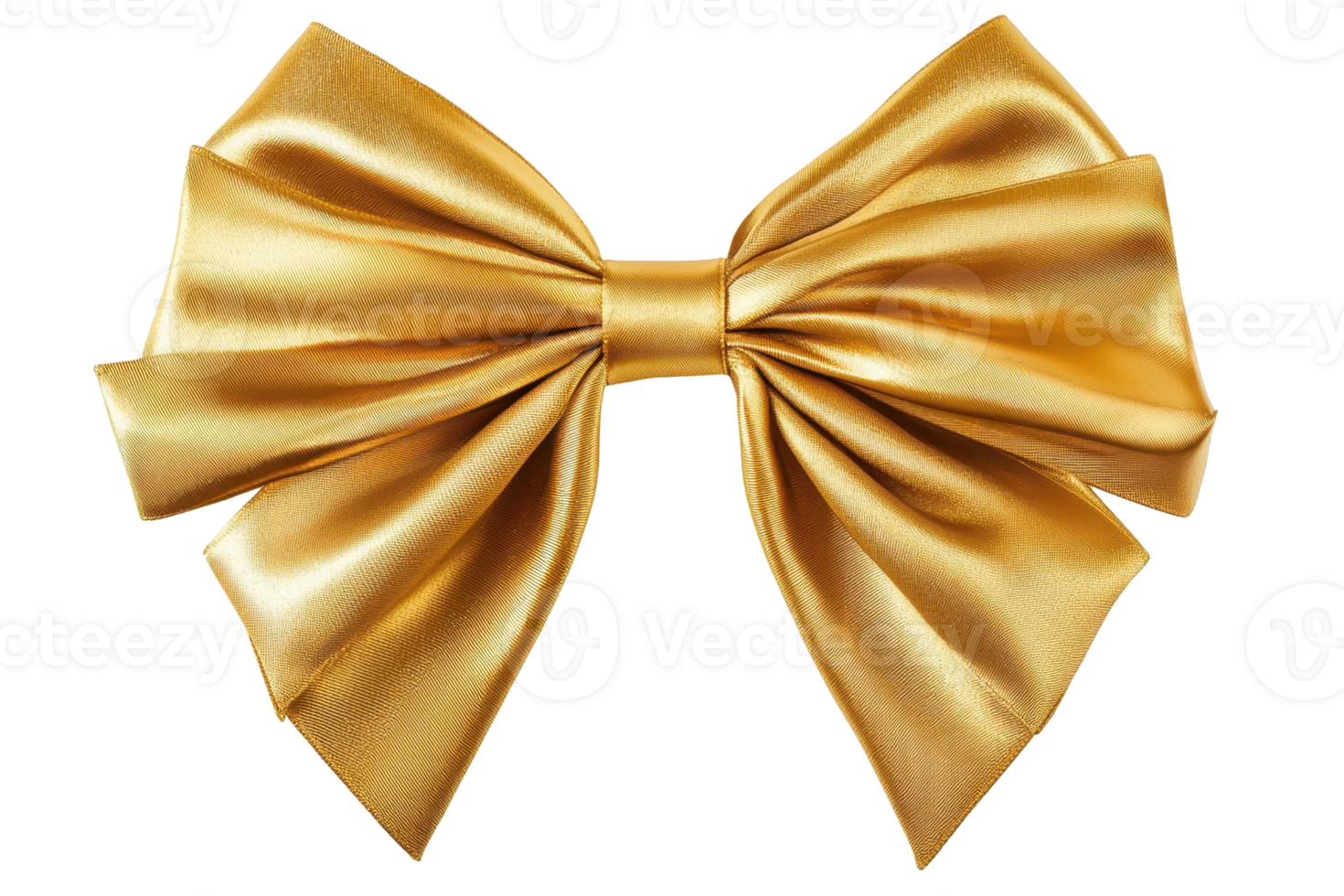 A shiny, golden ribbon bow with elegant folds and a smooth texture, perfect for decoration or gifting. png