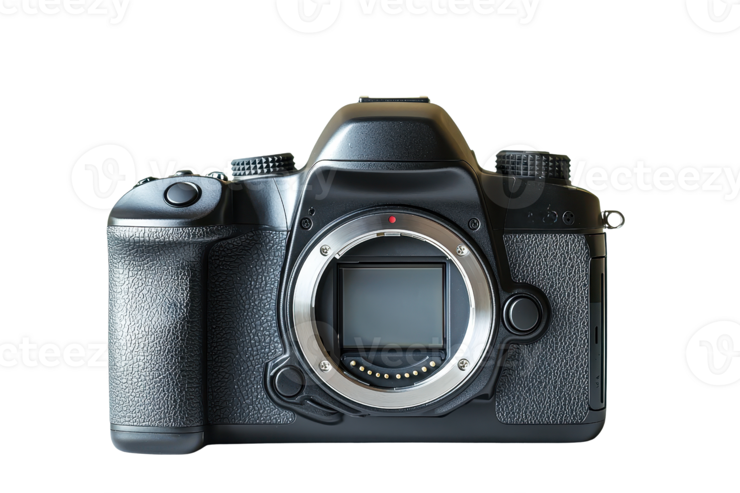 A sleek DSLR camera showcasing an intricate design and features, perfect for capturing high-quality images. png