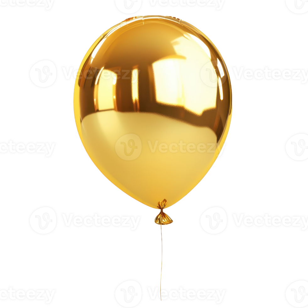 A shiny golden balloon with a smooth surface and a string attached. png