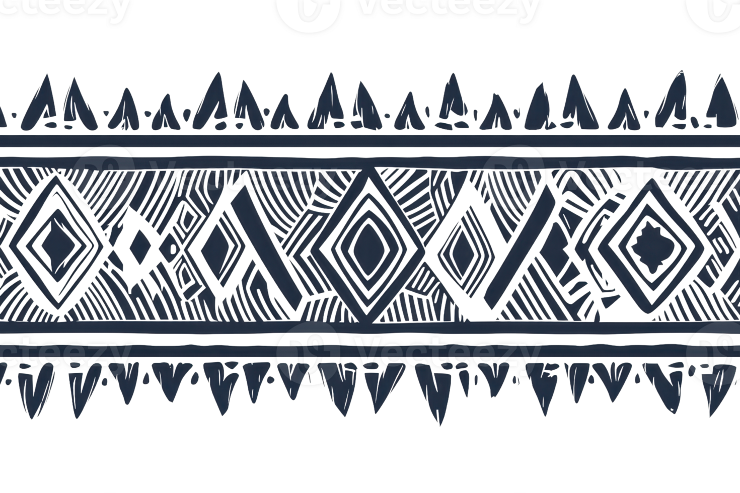 A decorative border featuring geometric patterns and sharp triangular elements in a dark color scheme. png