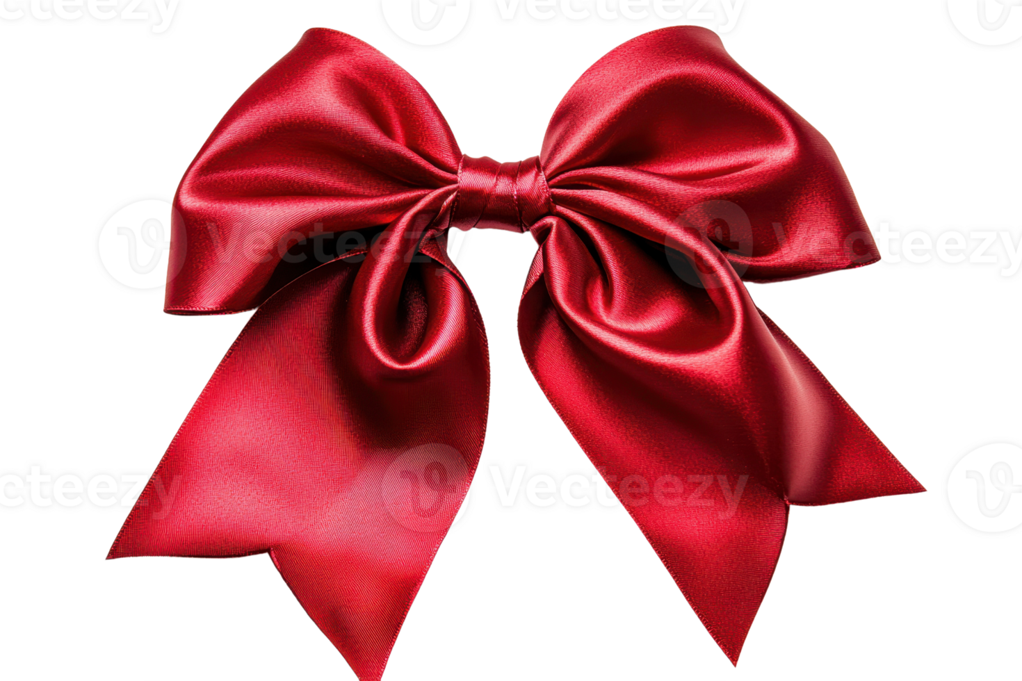 A vibrant red satin bow with elegant loops and tails, showcasing a smooth texture and a classic design. png