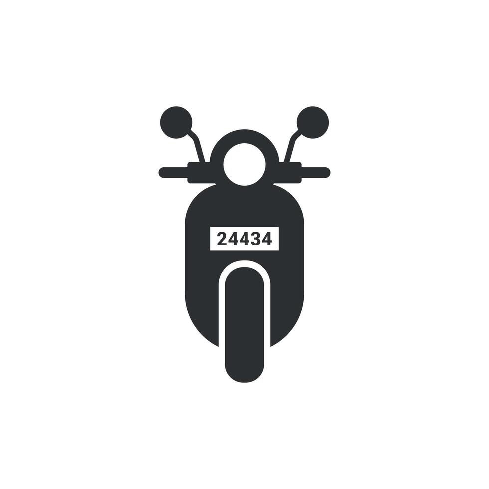 illustration of a minimalist flat design of a motorbike. vector