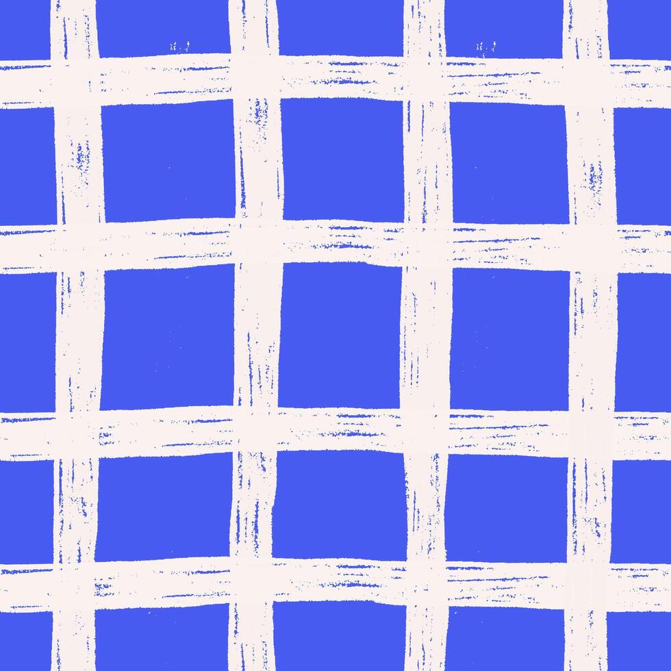 Abstract geometric seamless patterns straight brush strokes grid with bold hatching lines. Hand drawn dry brush textures. Summer vibe amalfi wallpaper. Simple geometric checkered shapes. vector
