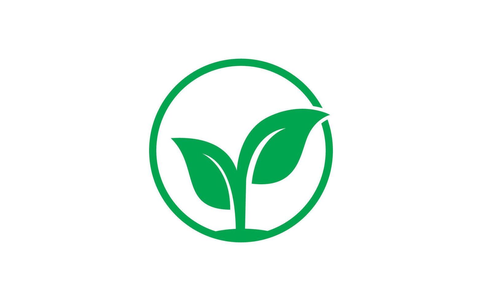 Green leaf icons Leaves of trees and plants vector