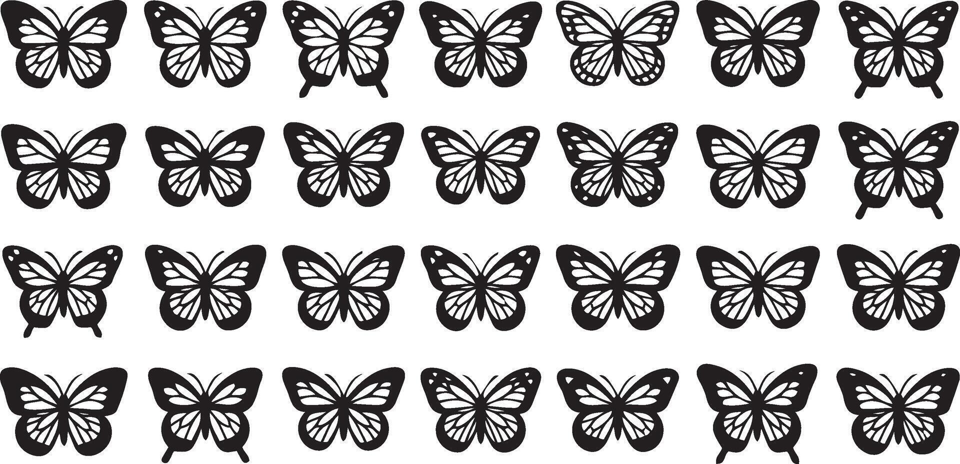 Colorful Butterfly Illustrations Showcasing Different Species and Wing Patterns for Nature Designs vector