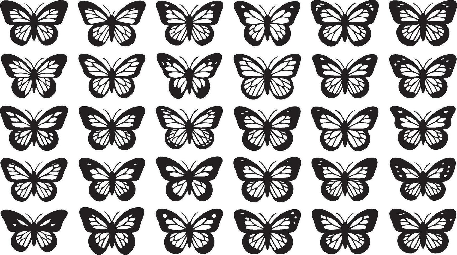 Diverse Butterfly Collection in Format Featuring Various Species and Colorful Wing Designs vector