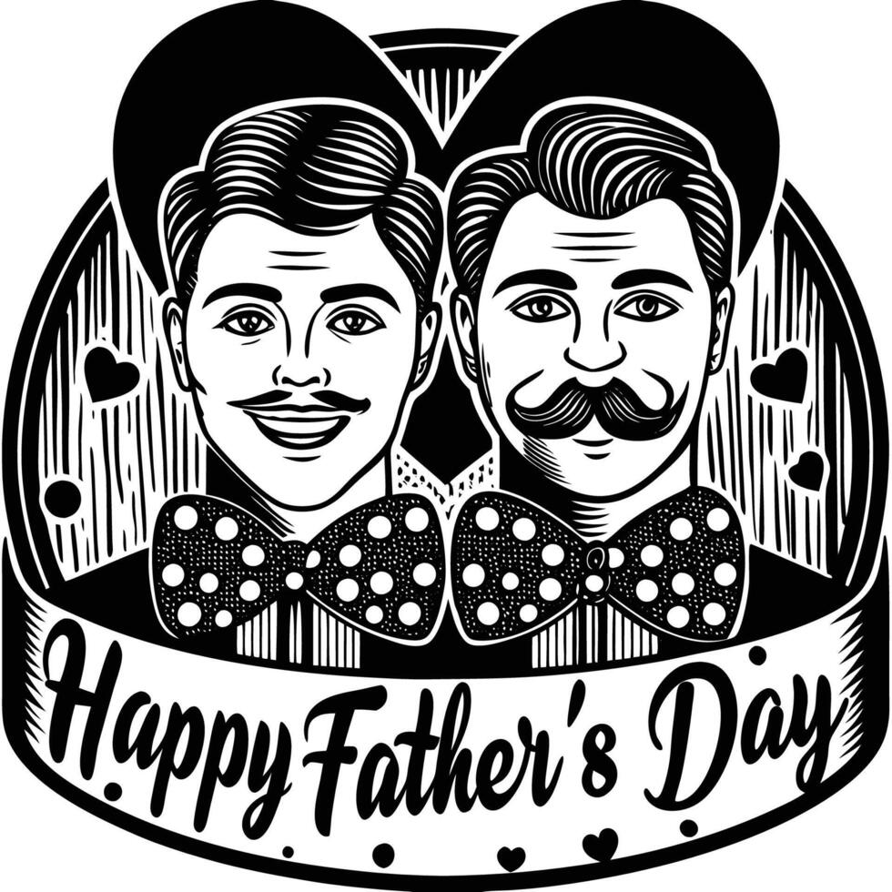 Capture the Love and Strength of Fatherhood with a Thoughtfully Designed Greeting Card That Uses Dotted Artwork to Share Heartfelt Emotions vector