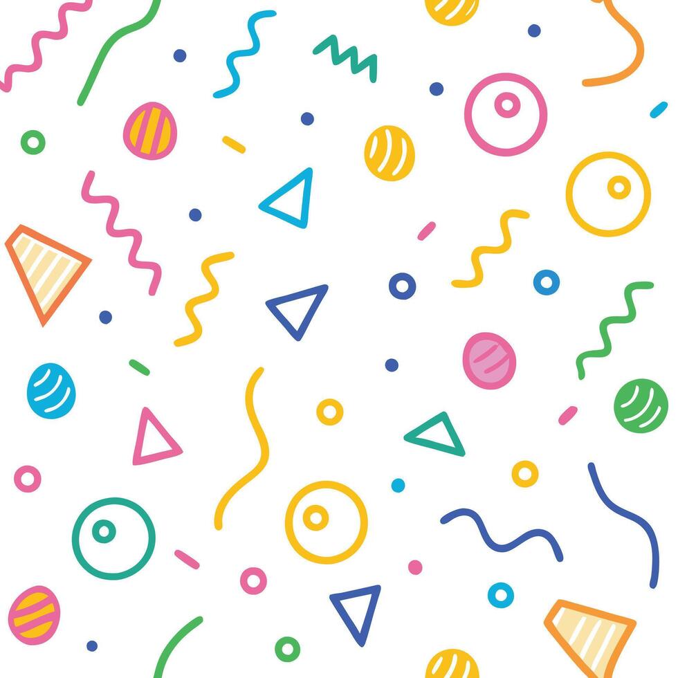 seamless pattern with colorful shape lines vector