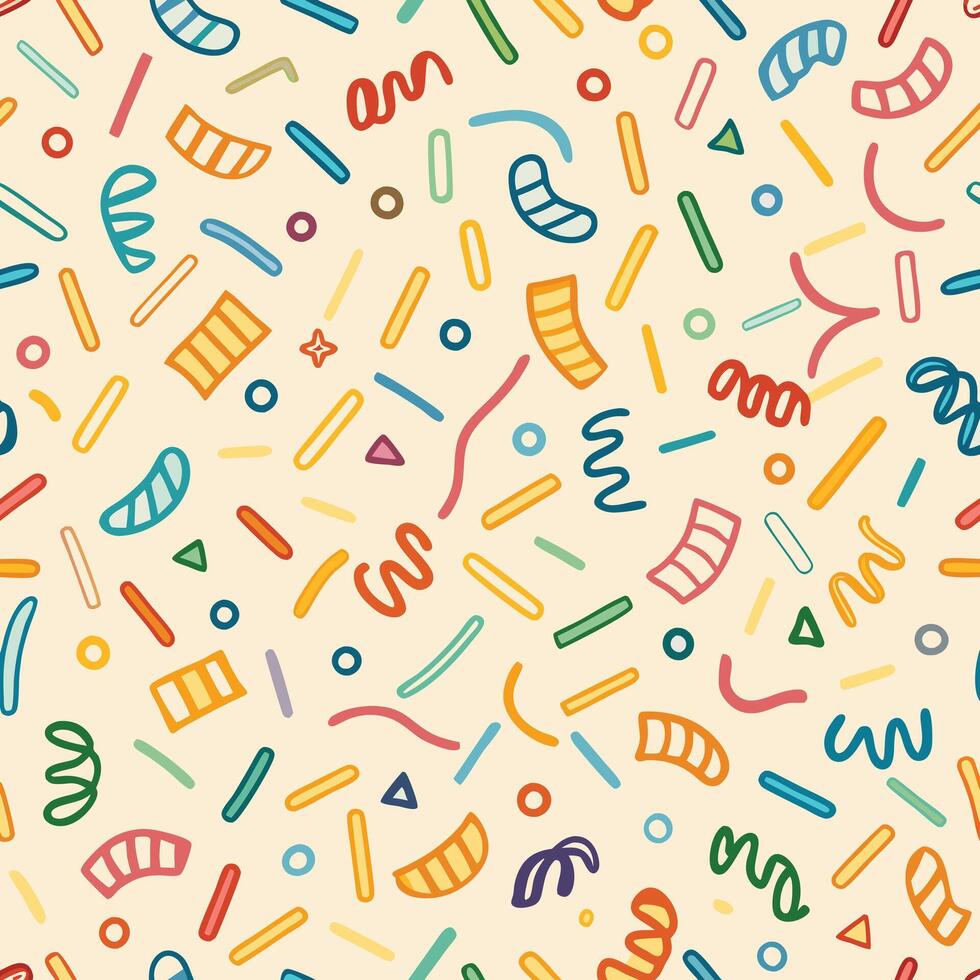a colorful pattern with many different shapes colors vector