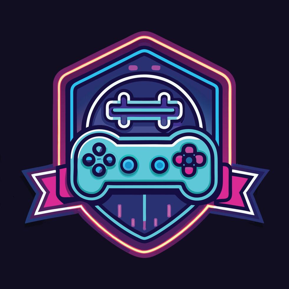 a neon logo for a ,game vector
