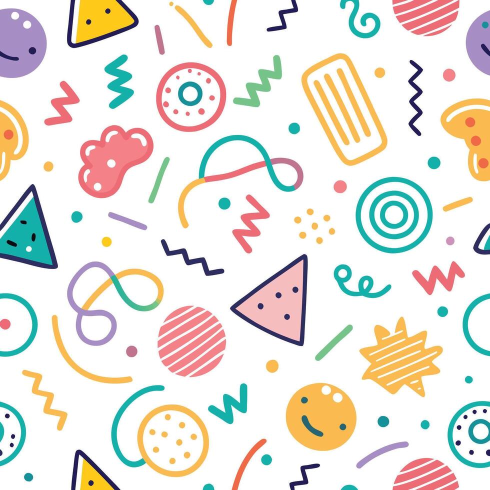 seamless pattern with colorful symbols vector