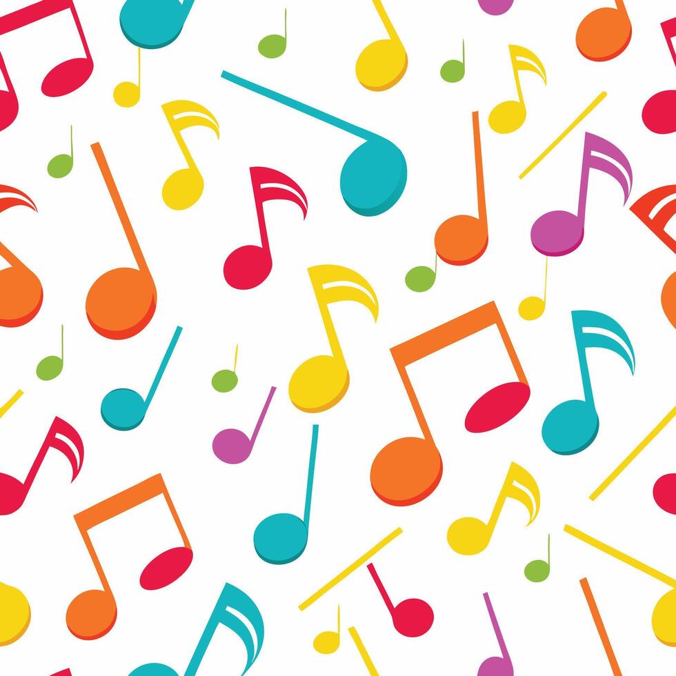music notes seamless pattern on a white background vector