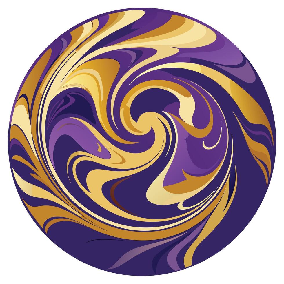 a purple and gold swirl design in a circle vector