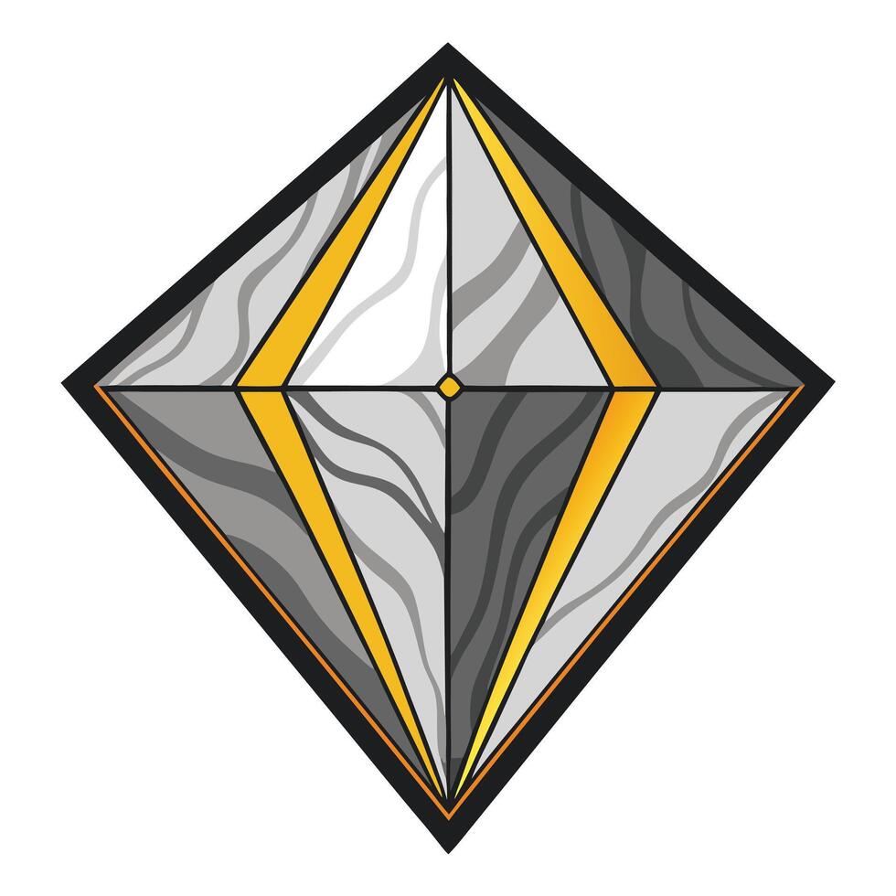a diamond shaped logo with a yellow and black design vector