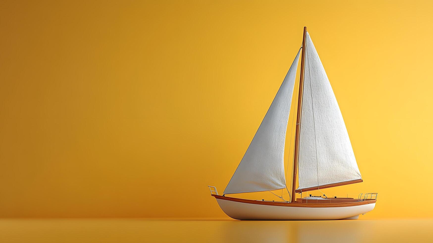 A sailboat on a yellow background photo