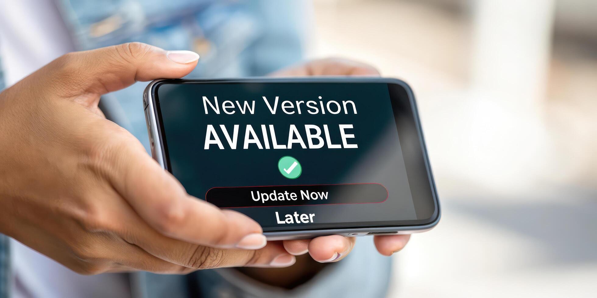 New version available on mobile phone photo