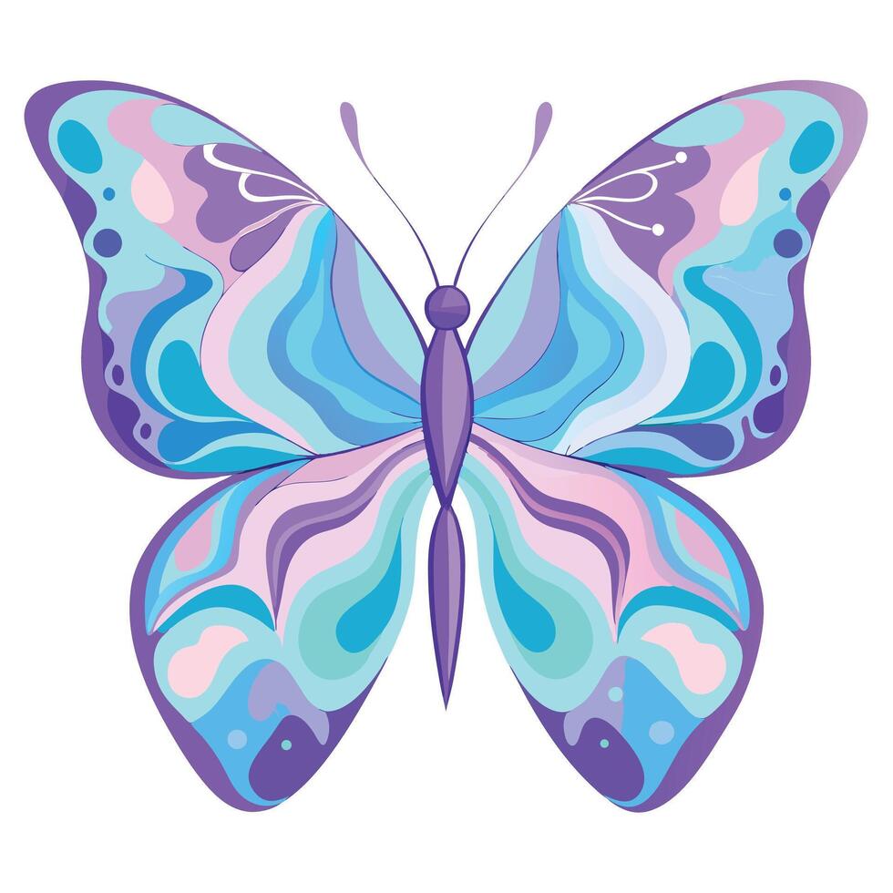 a butterfly with blue and purple wings on a white background vector