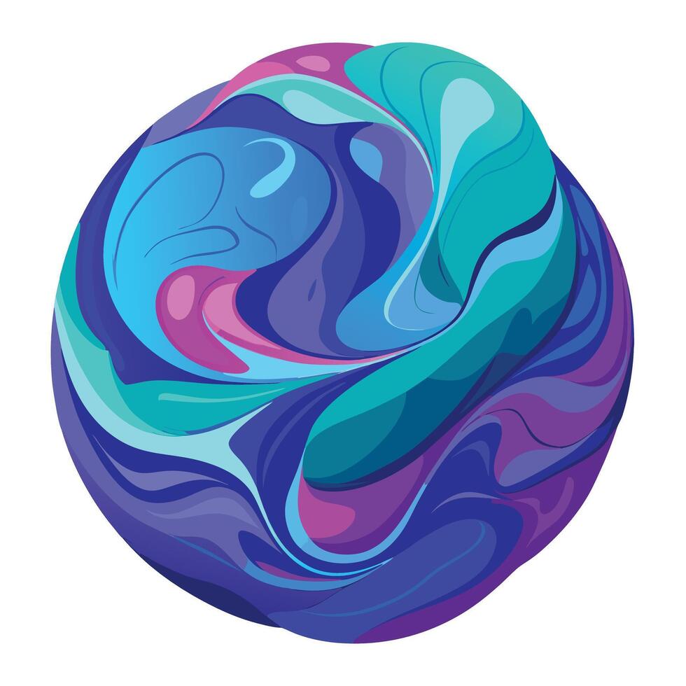 a blue and purple swirl in the center of a ball vector