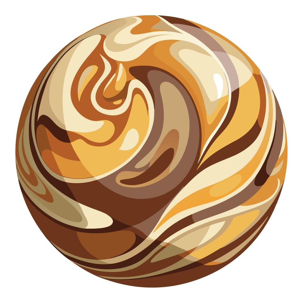 a chocolate ball with swirls on it vector