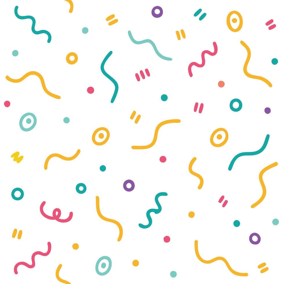 a colorful pattern with many different shapes an white background d colors vector