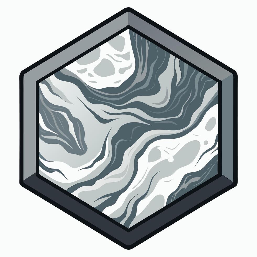 a hexagon with a marble pattern on it vector