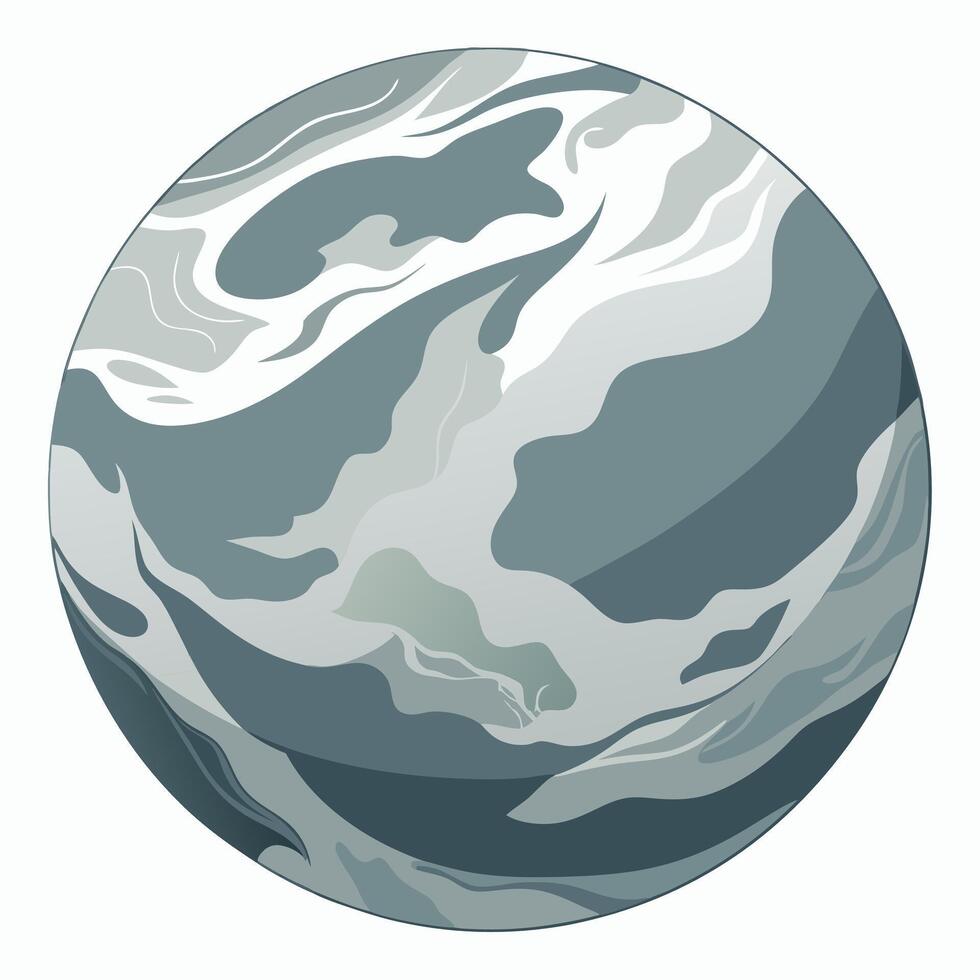 a blue and white marble ball with waves vector