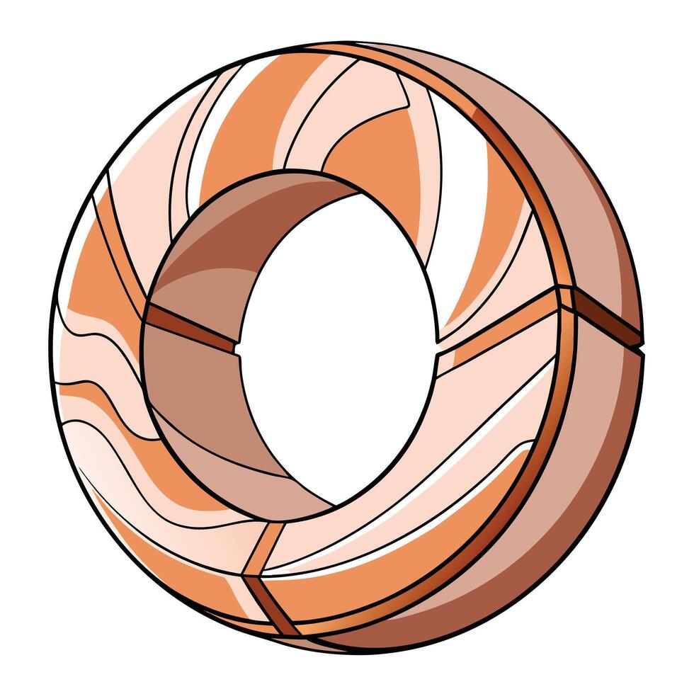 a life ring with a brown and white stripe vector